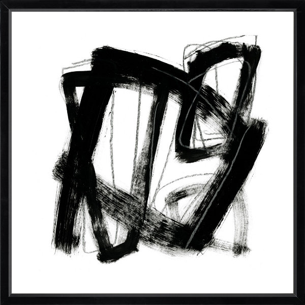 Tessellation VII Abstract - Single Picture Frame Print, 139.7 cm H x 139.7 cm W, Gloss Black
