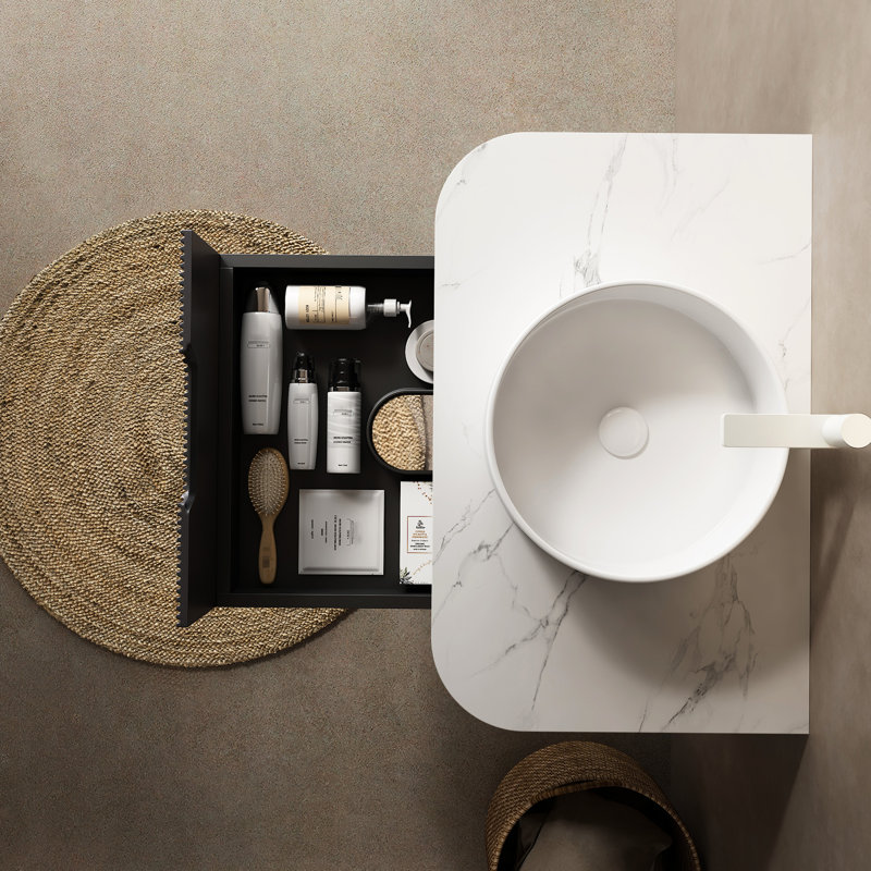 Lavabo de salle de bain en céramique 14 po - blanc, et polyvalent, lavabo blanc, sélection élégante