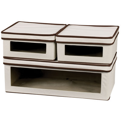 Ensemble de boîte de rangement 3 pièces avec fenêtre 2 petits et 1 grand côtés avec couvercles Vision