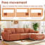 Canapé modulaire en L modulaire avec repose-pieds, siège très large de 110 po, tissu bouclé et combinaison libre-985120744