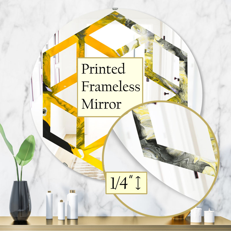 Miroir mural Marble 3 Hexagon Star Eclectic, 31,5 po x 31,5 po