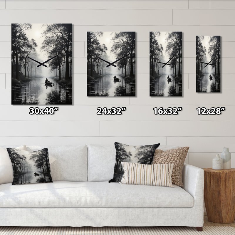 Horloge murale Canal Quiet Passage Charcoal III - Canals, Petit