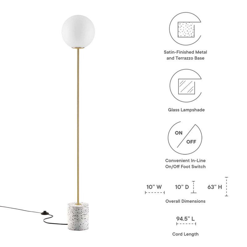 Lampe sur pied Logic Terrazzo par Modway
