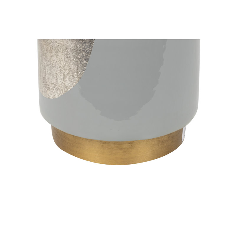 Brass Accent Stool, Green/Gold