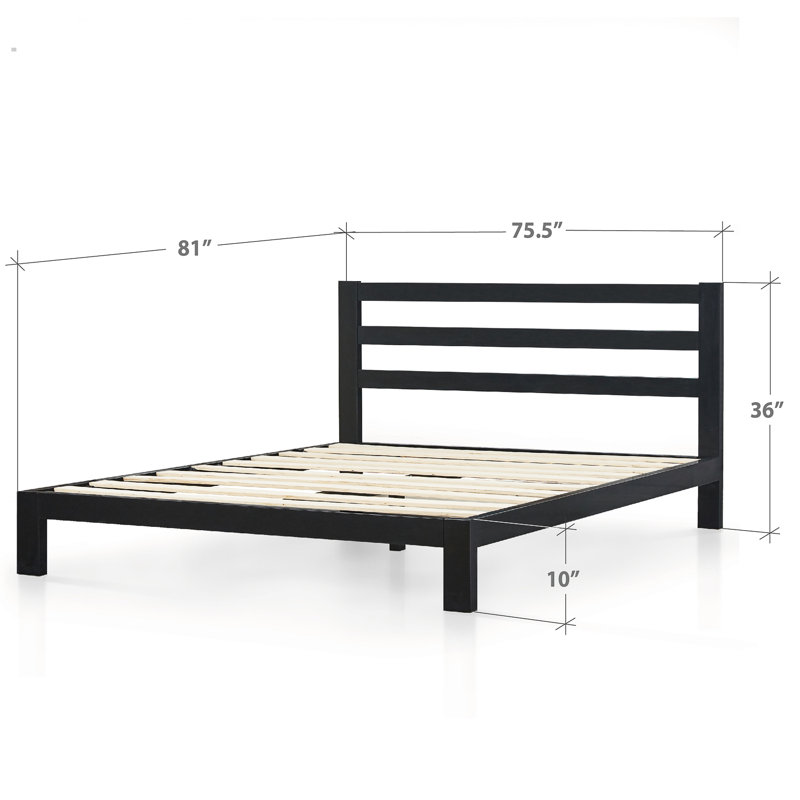 Camea Contemporary Modern Metal Platform Bed, King