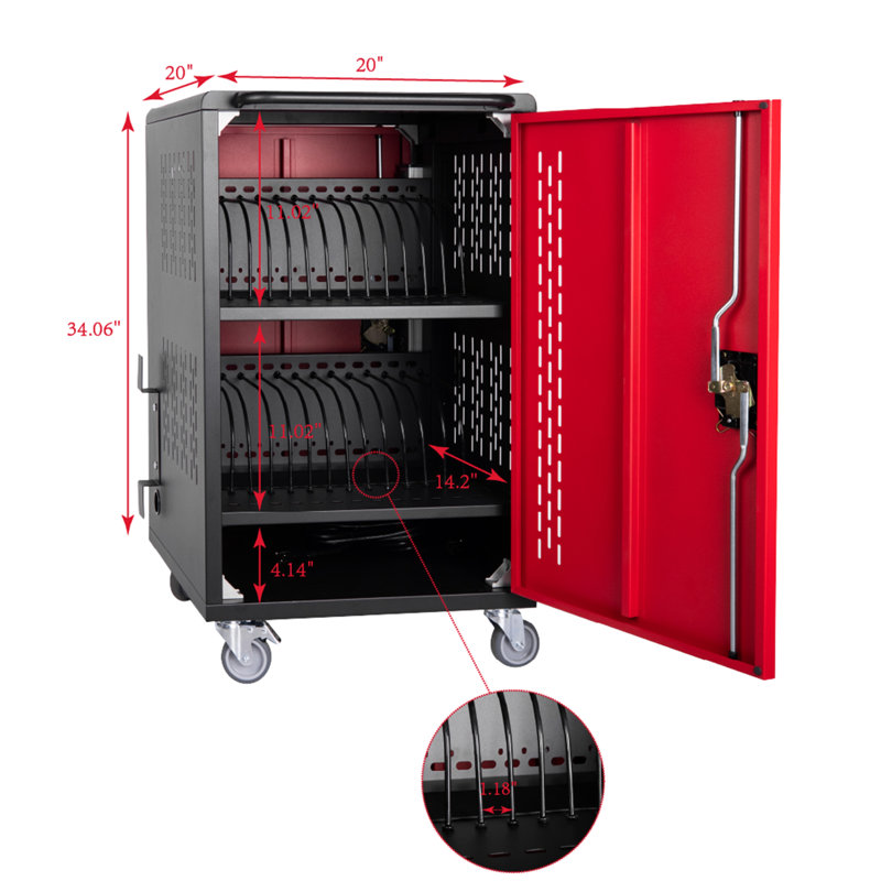 Station de chargement mobile 32 baies pour Chromebook, tablette et ordinateur portable