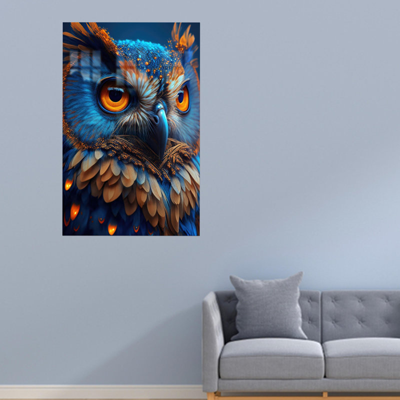Décoration personnalisée hibou idéal pour grand-mère avec verre trempé avec cadeau d'amant de hibou et art mural en verre unique pour la décoration intérieure