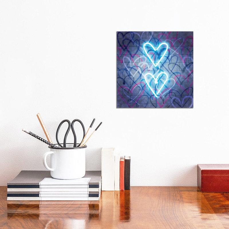 Neon Heart I - Wrapped Canvas Print, 30.48 cm H x 30.48 cm W