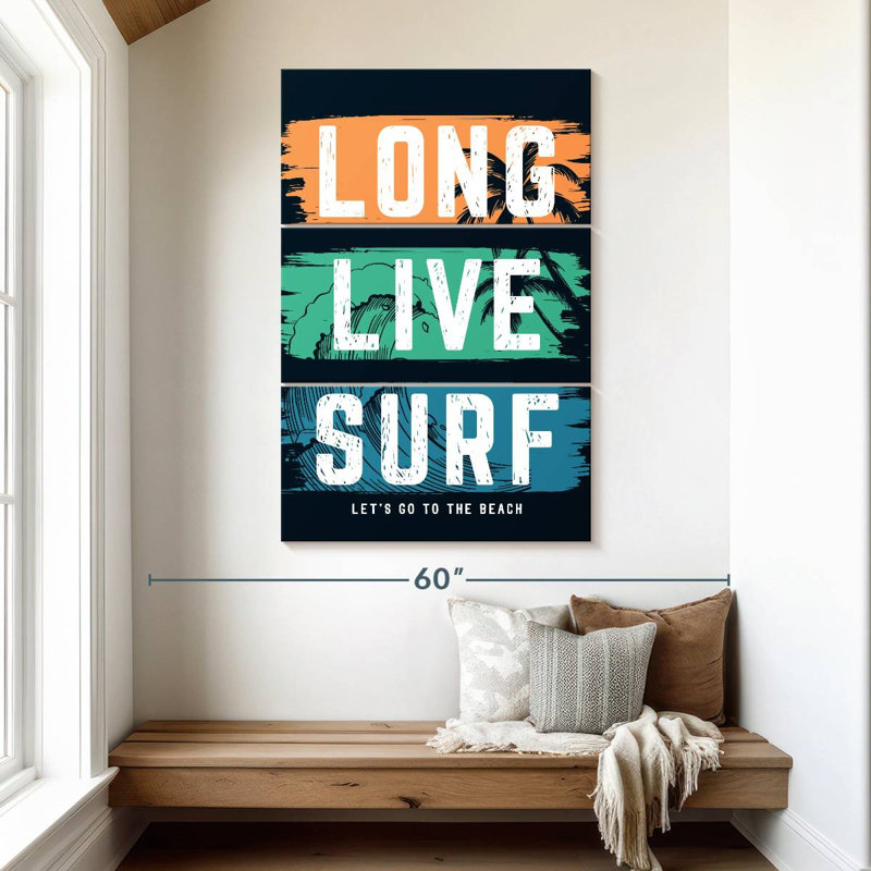 Tergel Long Live Surf, typographie, H 50 po x l 32 po