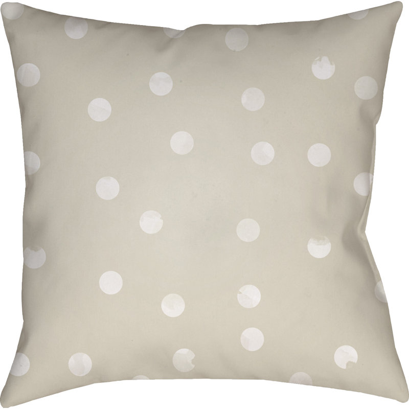 Polka Dots Throw Pillow, 18" H x 18" W x 4" D, Green