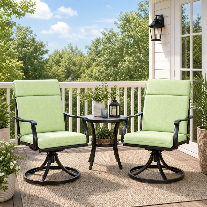 Ensemble de coussins de chaise d'extérieur à haut dossier, Vert, L 21 po x P 20 po
