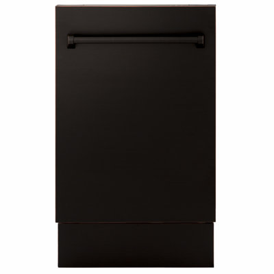 ZLINE 18 in. Tallac 3rd Rack Dishwasher with Auto Door Open Drying, 51dBa, Oil-Rubbed Bronze Panel