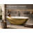 74.8" x 39.8" Oval Deep Soaking Aged Brass White Freestanding Bathtub -121308684