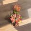 Design succulent sur un grand vase en métal doré | Vase succulent rare et artificiel