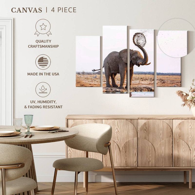 Elephant Mud Splash, 42" H x 68" W