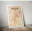 « dallas city map », reproduction d’impression sur affiche en tricolore-22632975