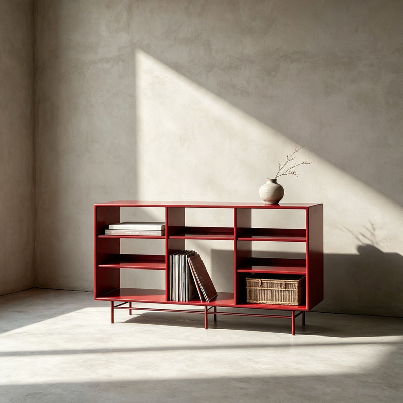 Petite bibliothèque simple de style européen, Rouge