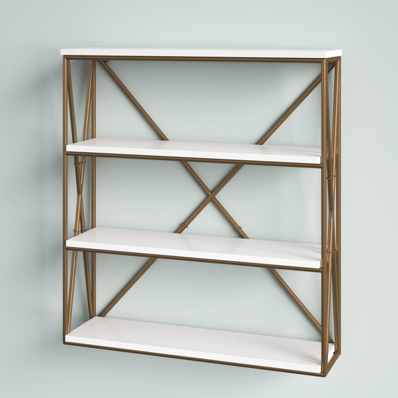 Quillen 4 Piece Floating Shelf, White