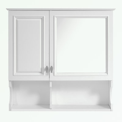Mirror Medicine Cabinet with Open Shelves