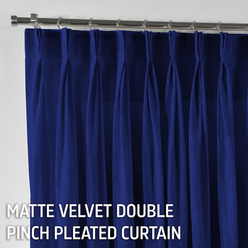 Room Darkening Single Curtain Panel, Navy Blue, 190cm Width x 225cm Drop