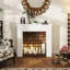 Modern Fireplace Mantel, Freestanding Fireplace Surround for Electric Fireplaces, 44.7" W x 40" H White