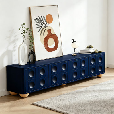 Simple and Fashionable Blue TV Cabinet
