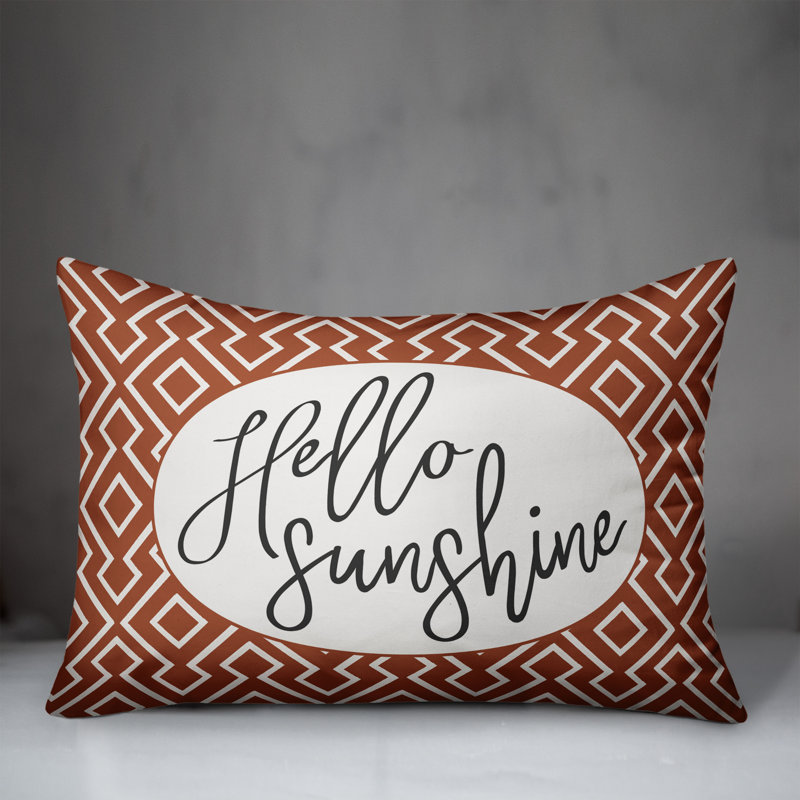 Housse de coussin rectangulaire d'extérieur Hello Sunshine, Orange