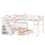 Lit superposé en forme de L peu encombrant avec tiroirs de rangement intégrés, échelle et escalier pour des aménagements de chambre polyvalents-451621621