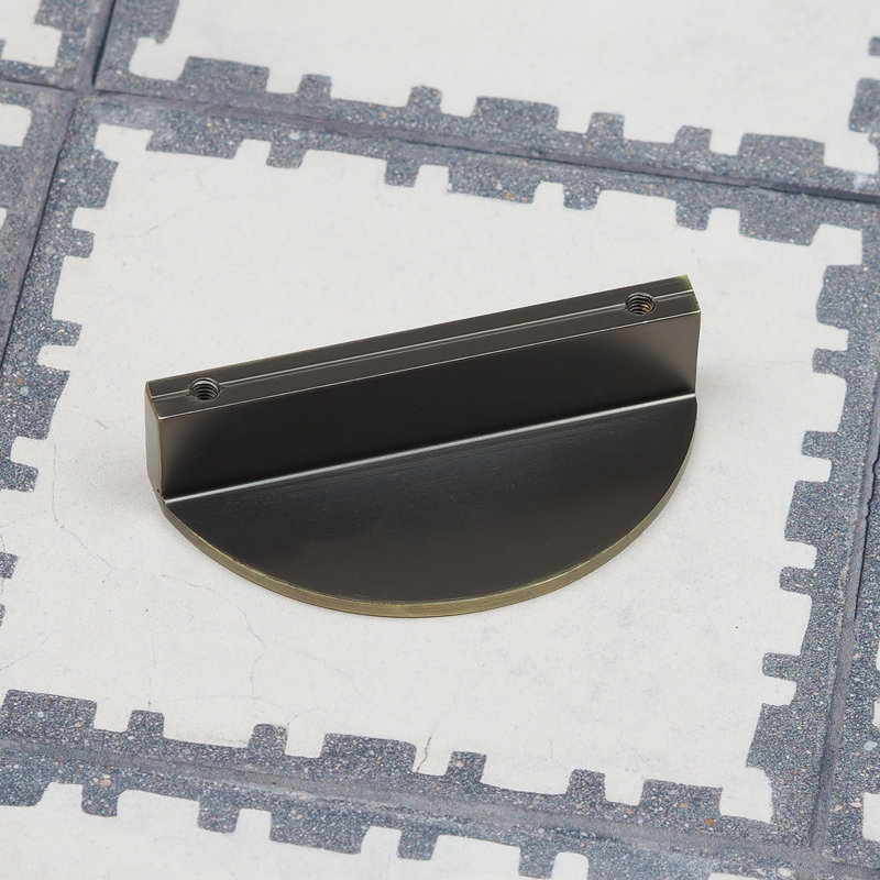 Half Moon Handles in Multiple Finish Variations, Antique Brass
