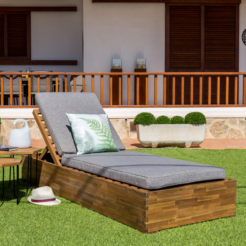 Anniki 200cm Long Reclining Acacia Single Chaise