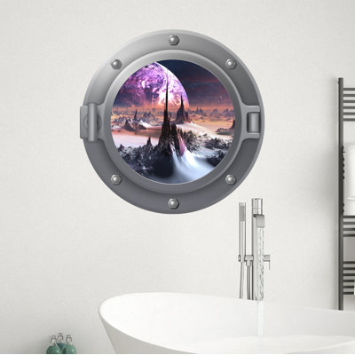 Adhésif décoratif hublot 3D
