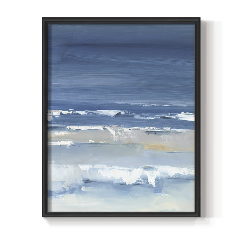 Bord de mer I, reproduction encadrée - bois massif, H 14 po x l 11 po, Noir