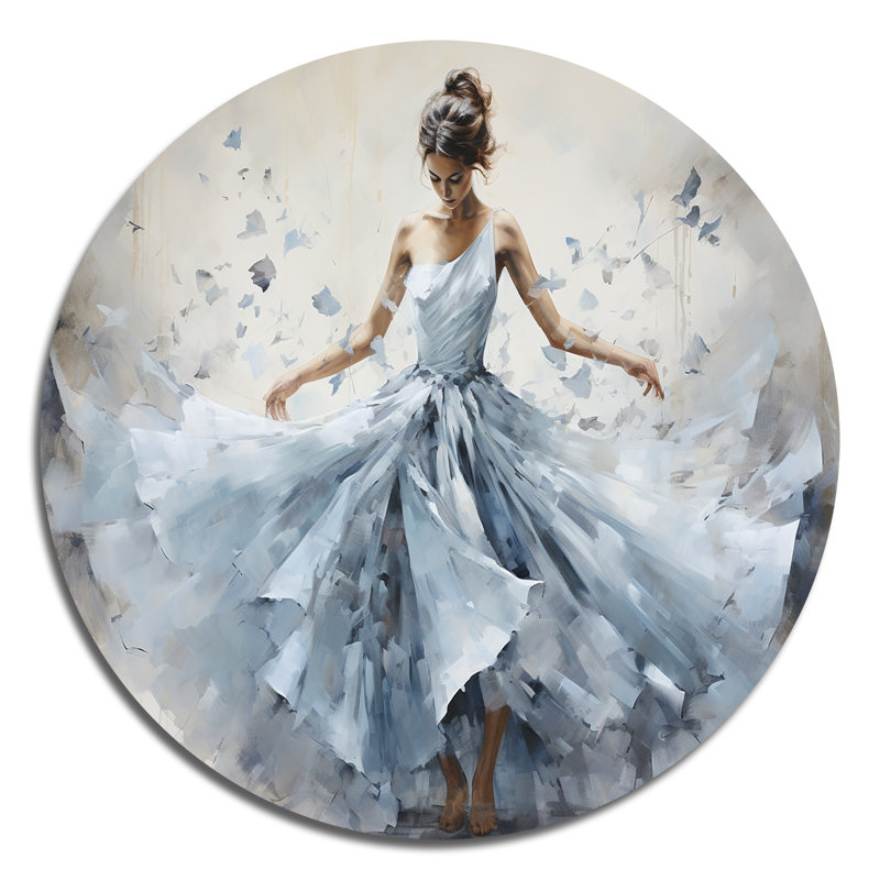 «Blue Ballet Dance I» - mode ronde, art en métal, H 16 po x l 16 po x P 1 po