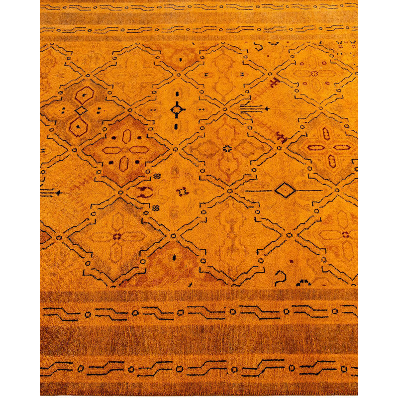 Doolish One-of-a-Kind 4' 2" X 6' 2" New Age Wool Area Rug Orange