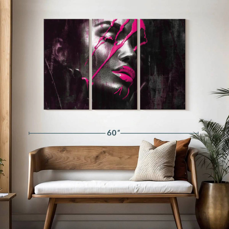 Goutte de peinture mauve Leisha, H 32 po x l 50 po