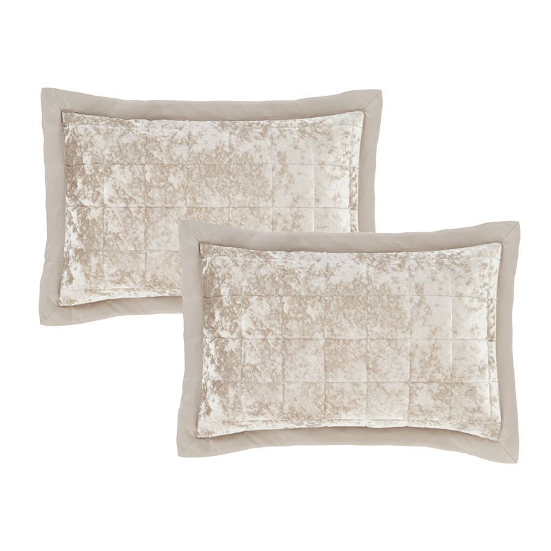 Crushed Velvet Enveloped Pillowsham, Natural