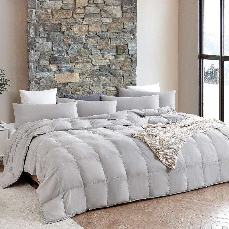 Cooling Lightweight Coma Inducer Oversized Comforter, Light Gray, Alaskan King Comforter + 4 King Shams