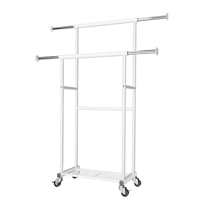 Portant à vêtements extensible ultra haute, Blanc