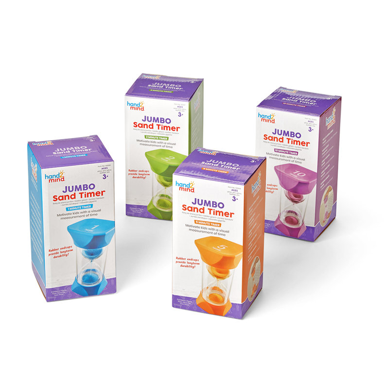 Hand2mind Jumbo 1, 2, 5, And 10 Minute Sand Timer Set