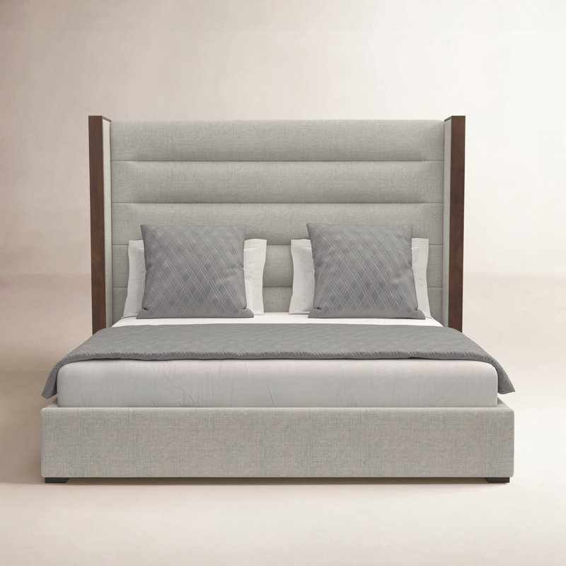 Ally Upholstered Wingback Bed, Grey Revolution®, Queen