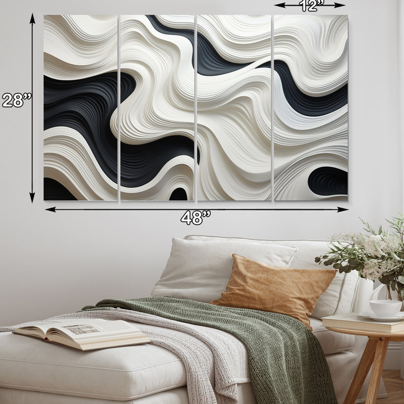  «Black Opt Opt Symphony II» sur toile, impression 4 pièces