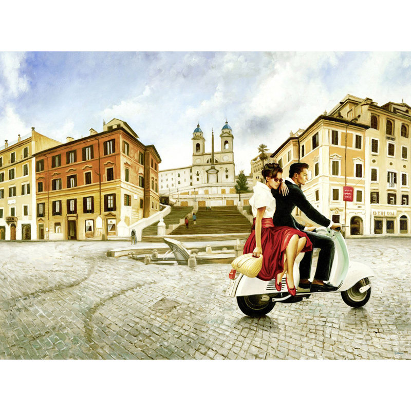 Lovers In Rome by Pierre Benson - Wrapped Canvas Painting, 50cm H x 70cm W x 4cm D