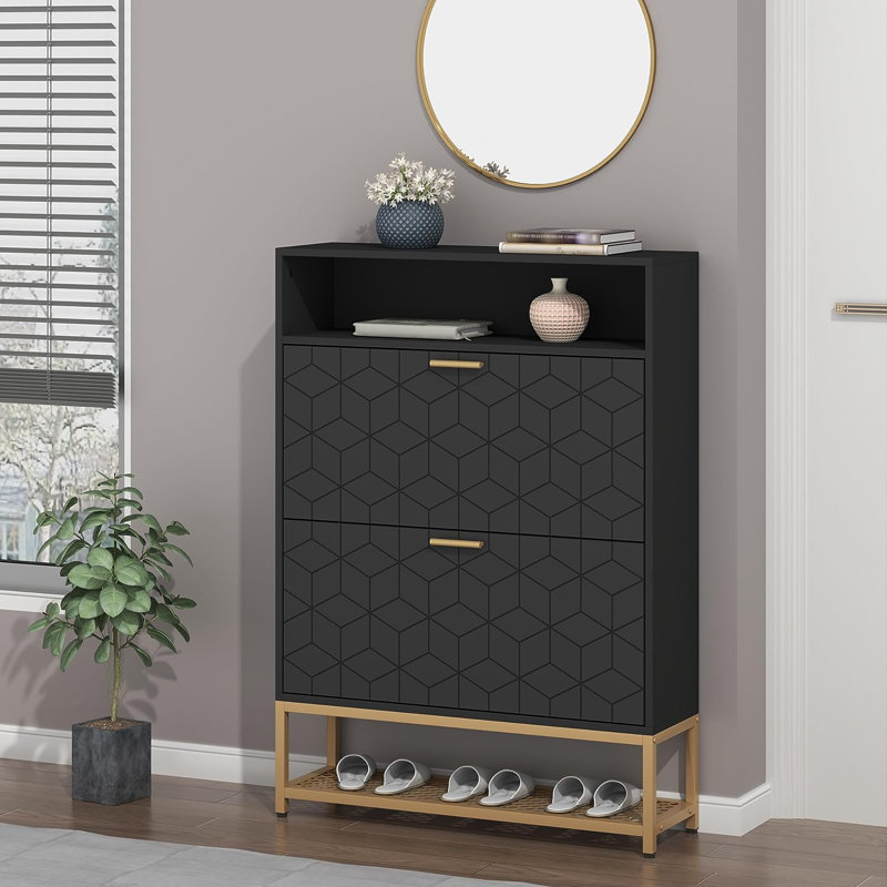 24 Pair Shoe Storage Cabinet, 3D Pattern