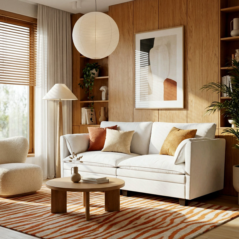 Bangura 74.27'' Comfy Loveseat, Beige