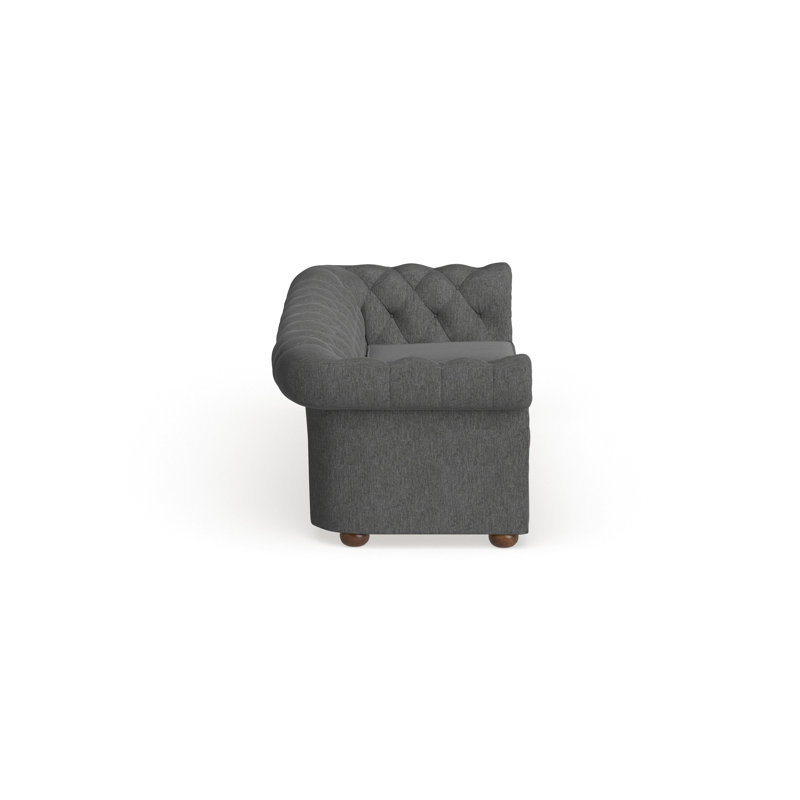 Canapé Chesterfield Huskins, Lin gris foncé chiné