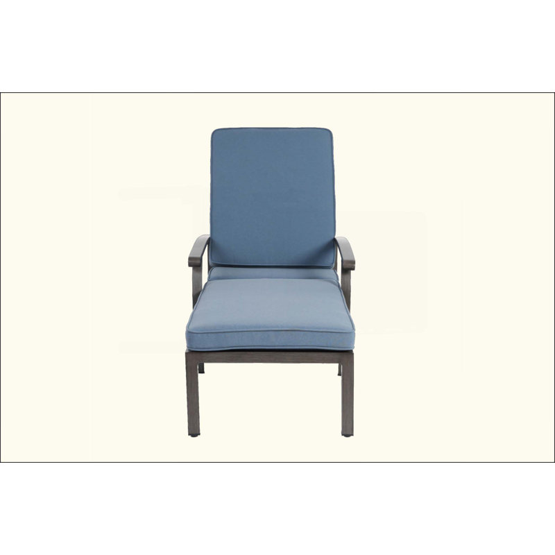 Patio Chaise Lounge with Adjustable Backrest, Durable Cross Weave Outdoor Recliner Chair Equipped with Smooth Rolling Wheels