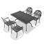Mobilier de patio en fonte d'aluminium avec structure noire et coussins de siège-851220059