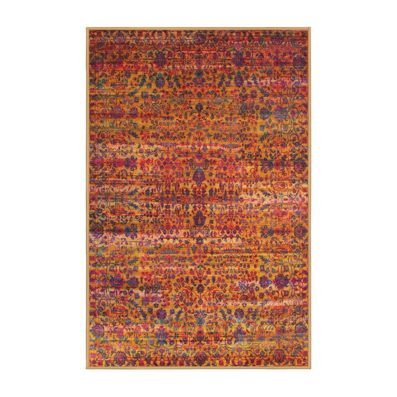Floral Indoor Rug, Rectangle 4' x 6'