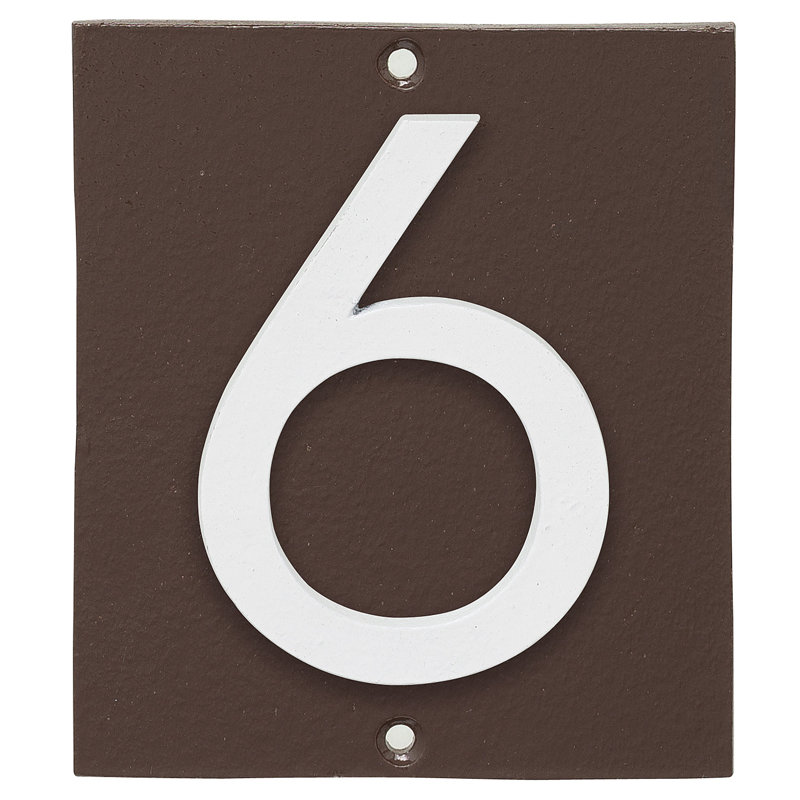 Plaque d’adresse murale sur 1 ligne flottante, Bronze romain, Blanc, Oui