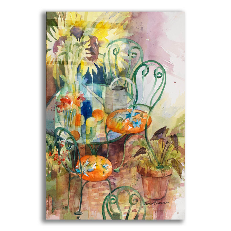 Art mural en verre "Courtyard colours" par Annelein Beukenkamp, H 24 po x l 16 po x P 0,2 po